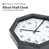 Black Wooden Wall Clock with Roman Indices and Minimal Dot Dial