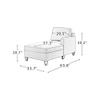 Alba Fabric Chaise Lounger in Cream Colour