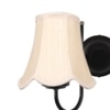 Devansh Dual Black Metal  Wallmounted Lamp With Cotton Off-White Shade