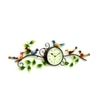 Craft Tree Metal Handpainted Decorative Sparrow Bird Wall Hanging  Showpiece Clock