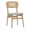 Scandinavian Arlo Dining Chair Beige Natural Wood Finish