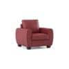 Luna 1 Seater Leatherette Sofa in Burgundy Colour
