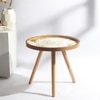 Oalveil Solid Wood Side Table in Walnut Brown Finish