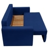 Baruna 2 Seater Velvet Pull Out Sofa Cum Bed with Storage In Blue Color