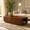 Camden Sheesham Wood Geometric Arch Coffee Table in Walnut Finish