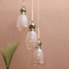 Eliante Cluster Hanging Lights Mild Steel, Wood & Glass Material Antique, Brown & Champaign Finish