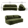 Henry Velvet 3 Seater Sofa Olive Green Color