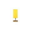 Ethan Yellow cotton table lamp with Square Natural Wood Base