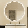 Wavy LED Backlit Mirror Designer Flower Shape for
