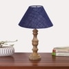 Devansh Blue Jute Table Lamp With Wood Natural Base (10X18 Inches)-37