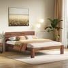 Kuba Solid Wood King Size Bed Without Storage (Teak Finish)