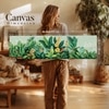 Tropical Botanical Canvas Wall Art 12 x 46 Inch