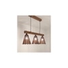 Funnel 3 Series Brown Solid Wood Cluster Hanging Light