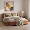 Casa Haven Relax Queen Size Bed in velvet With Engineered Hardwood Frame & Hydraulic Storage