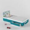 Color Play Engineered Wood Drawer Storage Bed in Blue Colour