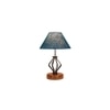 Esmeralda Turquoise Jute Table lamp with Wood & Iron Base