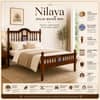 Nilaya Sheesham Wood Single Size Non Storage Bed in Honey Oak Finish