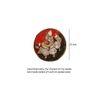 Wood & Fabric Hand embroided Ganesha Zardosi Round wall art
