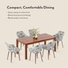 Atlas Solid Wood 6 Seater Compact Dining Table with 6 Rochelle Lounge Chair