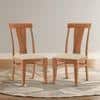 Fabio Dining Chair Set Of 2 In Fabric Macadamia Brown And Finish Amber Walnut