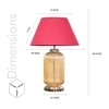 Maloto Amber Luster and Nickel Finish Table Lamp With Maroon Cotton Shade