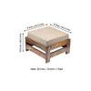 Amber Sheesham Wood Foot Stool in Teak Finish with Jute Beige Cushion