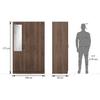 Zoey Engineered Wood 3 Door Wardrobe With Mirror in Classic Walnut Finish