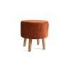 Melanie Solid Wood Stool in Orange Colour