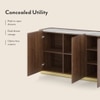 Dorian Engineered Wood Sideboard With Ceramic Top In Walnut High Gloss Finish