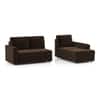 Apollo Sofa (Colour : Dark Earth, Cushion : Hard, Back Type : Regular, Seating Capacity : Right Aligned 2 Seater + Right Aligned Chaise + Ottoman)