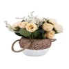 Artificial Yellow Roses With A Ceramic Pot