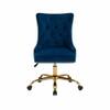 Doe Buck Swen Luxury Blue Tufted Velvet Office Chair