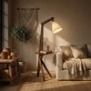 Hubert Beige Jute Floor Lamp with Beige Jute Base