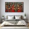 The Castle Decor Pichwai Madhubani Wall Painting Wooden Framed 27x48 Inch (Style 5)