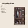 Hilton 3 Door 3 Drawer Wardrobe With Mirror and Lock in Chestnut Acacia Finish