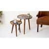Muddy Miles Round Nesting Tables with Wooden Legs, Side Tables, Wooden Tables, Living Room Decor by A Tiny Mistake