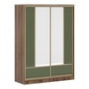 Velora Premium 2 Door 8ft Sliding Wardrobe with mirror Olive Green Classic Walnut Finish