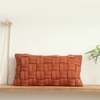 Basket Knit Cotton Pillow Cover  Auburn 12X20  Inches