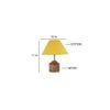 Jeanette Yellow Fabric Shade Table Lamp with Natural Wooden Base