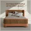 Heritage Cane Upholstered Queen Size Bed in Linen With Oak wood Frame