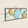 W-Basil Abstract Metal Wall Decor in Multicolor Set of 1