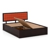 Alaca Bed (Solid Wood) (Mahogany Finish, Queen Bed Size, Hydraulic Storage)