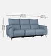 Levanto Half Leather 3 Seater Zero Wall Electric Recliner Sofa in Ocean Blue