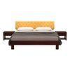 Davis Solid Wood Queen Size Non Storage Bed In Walnut Finish