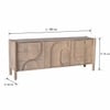 Zen Solid Mango Wood Sideboard with 3 Door in White Wash Finish