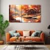 The Castle Decor Nature Art Wall Painting Wooden Framed Digital Painting 27x48 Inch (Style 1)