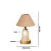 Devansh Conical Beige Jute Shade Lamp With Wood & Mosaic Glass Base For Decoration/Office/Home/Gifting/Study For Decoration/Office/Home/Gifting/Study -(10X10X14.5) Inches -A