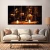 The Castle Decor Lord Buddha Meditation Wall Art Framed Painting 27x48 Inch (Style 11)
