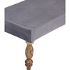 Cairo Sheesham Wood Accent 3 Seater Bench In Iron Grey Velvet