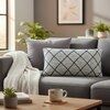 Arabella Blue  And Natural Cotton Knitted Cushion Cover 30X50 Cm